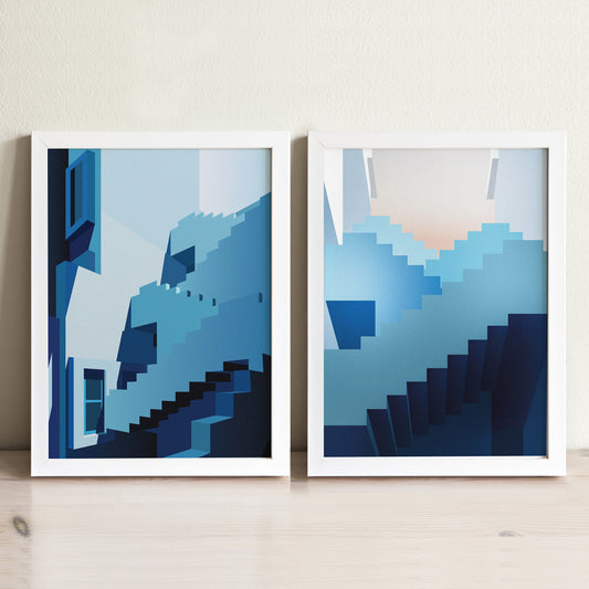 Muralla Roja Blue Two Print Set | Ricardo Bofill