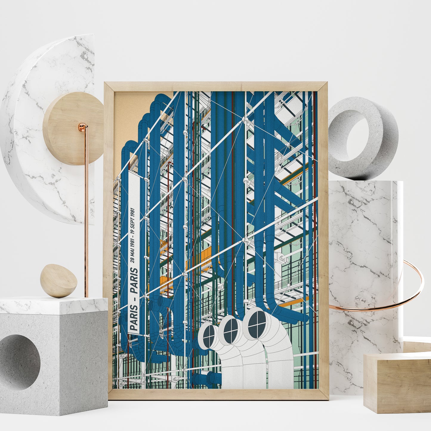 Centre Pompidou Art Print Paris | Renzo Piano & Richard Rogers