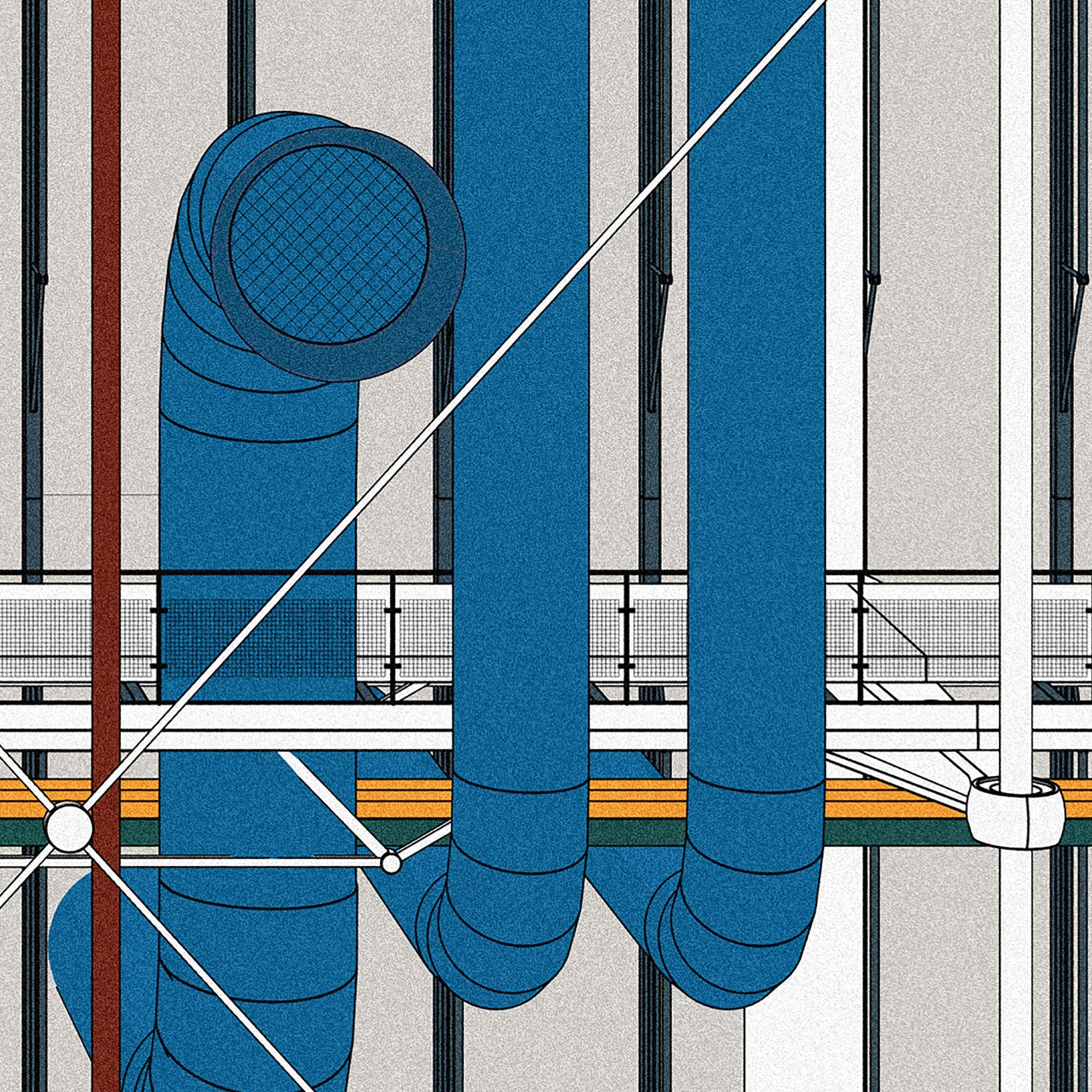 Centre Pompidou Art Print | Renzo Piano & Richard Rogers